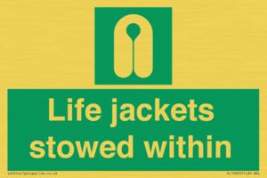 Life jackets stowed within